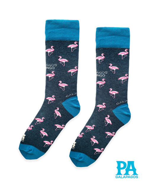 Flamingos Fondo Azul Oscuro