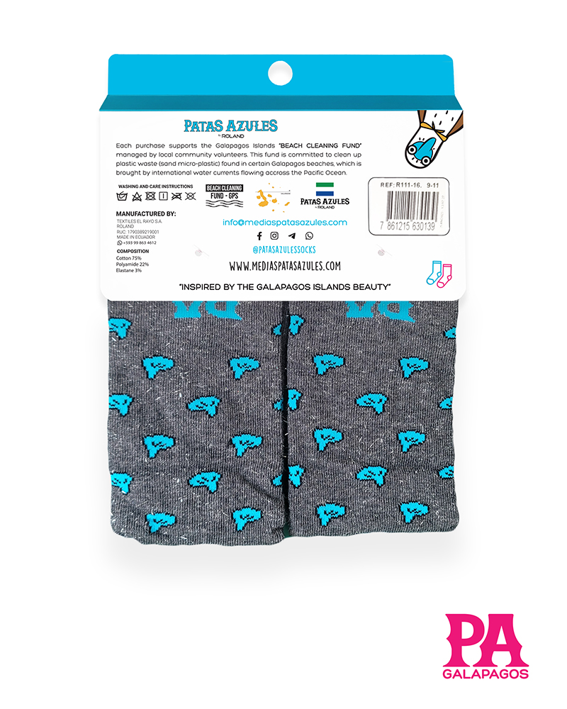 Patitas Azules Repetidas Fondo Gris Con Brillo - Image 3