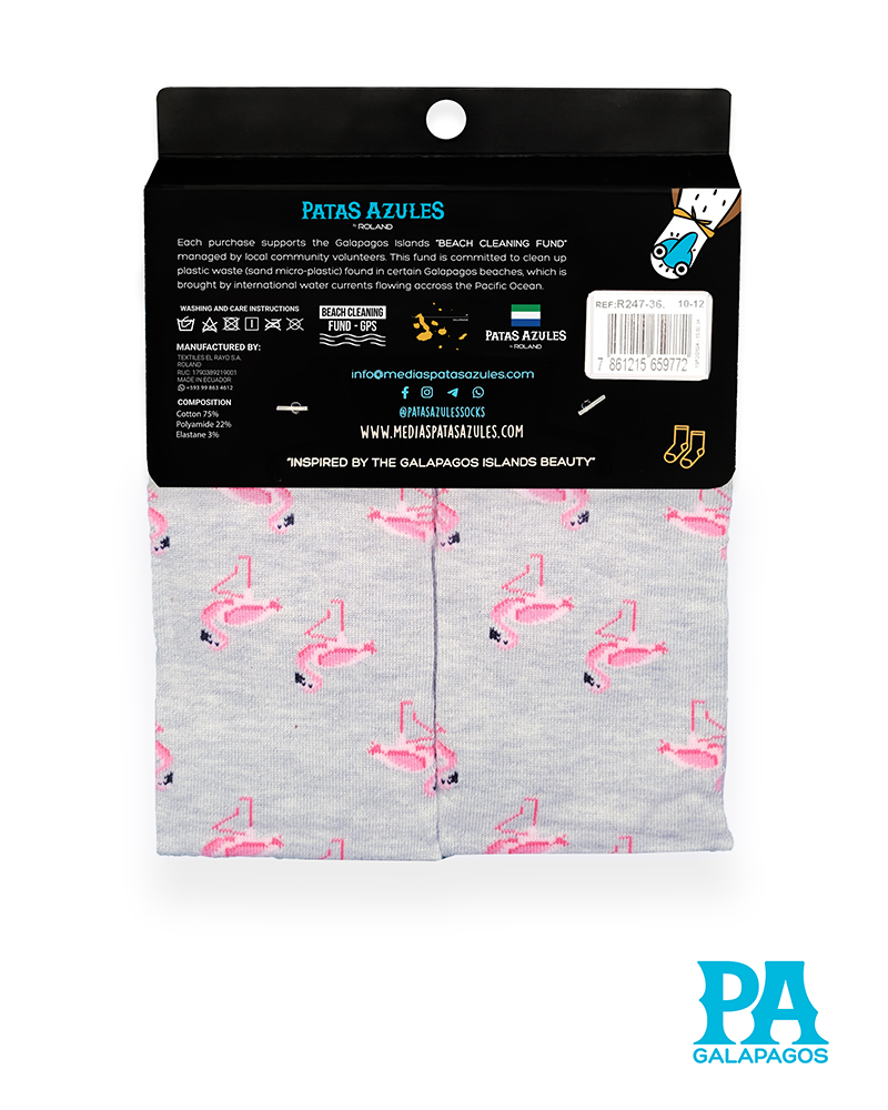Flamingos rosa fondo gris claro - Image 3